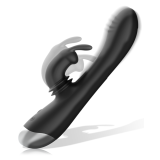 BLACK&SILVER - DJ. ADAM ESTIMULADOR RABBIT SILICONA RECARGABLE NEGRO