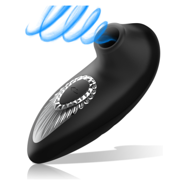 BLACK&SILVER - DRAKE DELUXE SUCKING VIBE SILICONA RECARGABLE NEGRO