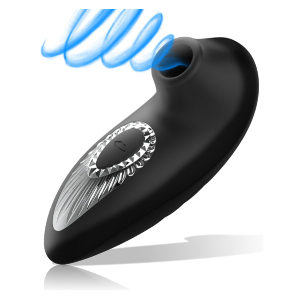 BLACK&SILVER - DRAKE DELUXE SUCKING VIBE SILICONA RECARGABLE NEGRO