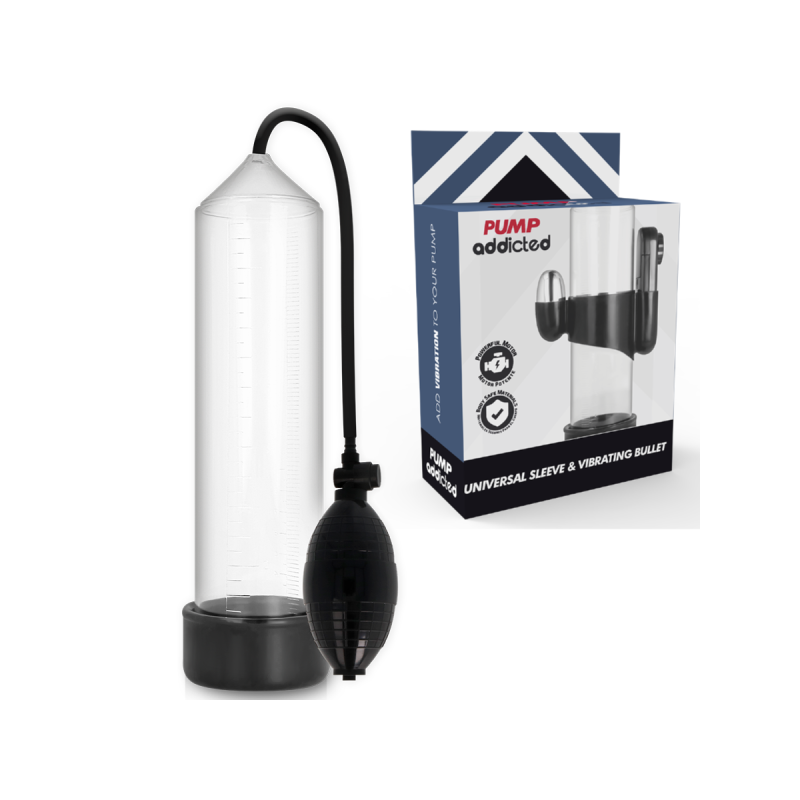 Pump Addicted - Bomba Erección Rx3 Transparente Con Vibrador |