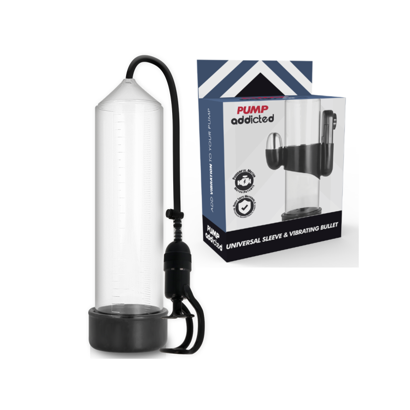 Pump Addicted - Bomba Erección Rx5 Transparente Con Vibrador |