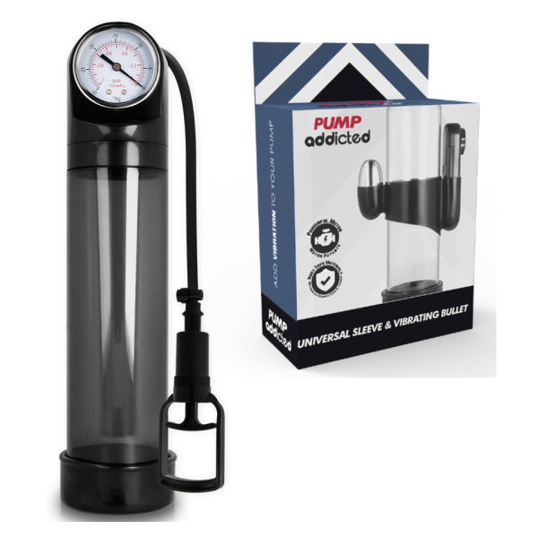 PUMP ADDICTED - POMPA PER L'EREZIONE RX9 NERA CON VIBRATORE
