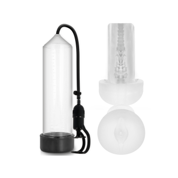 Pump Addicted - Bomba Erección Rx5 Transparente Con Masturbador |