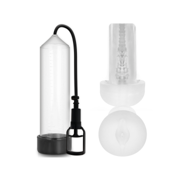Pump Addicted - Bomba Erección Rx7 Transparente Con Masturbador |
