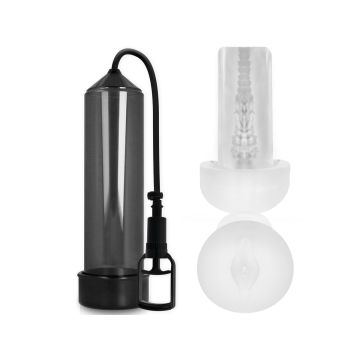 Pump Addicted - Bomba Erección Rx7 Negro Con Masturbador | Vybes.it