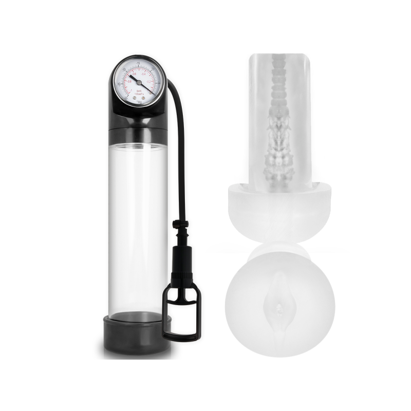 Pump Addicted - Bomba Erección Rx9 Transparente Con Masturbador |