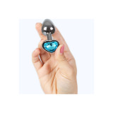 SECRETPLAY - METAL BUTT PLUG BLUE HEART SMALL SIZE 7 CM - SECRETPLAY…