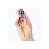 SECRETPLAY - METAL BUTT PLUG FUCHSIA HEART SMALL SIZE 7 CM - SECRETPL…