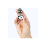 SECRETPLAY - METAL BUTT PLUG CLEAR CRYSTAL HEART SMALL SIZE 7 CM - SE…