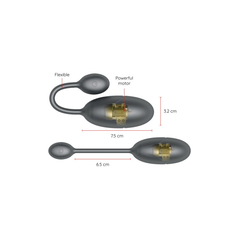 Oninder - Uovo Vibrante Tokyo Nero 7,5 X 3,2 Cm App Gratuita |