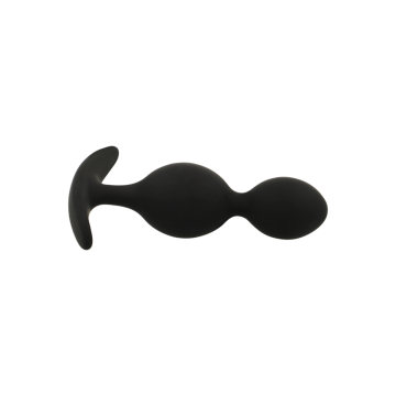 BLACK&SILVER - PLUG ORSON SILICONE 2 ONDES ANAL 9 CM - Perles anales