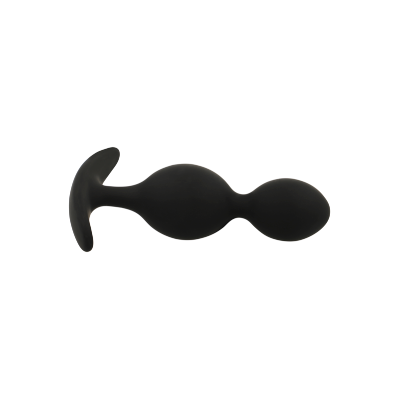 BLACK&SILVER - ORSON PLUG IN SILICONE 2 ONDE ANAL 9 CM - Perline anali