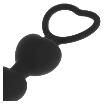 BLACK&SILVER - MILA CADENA ANAL DE CORAZONES 18 CM