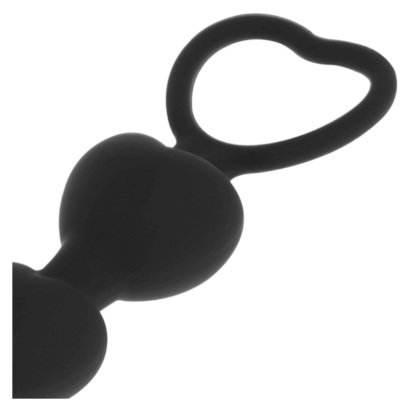 BLACK&SILVER - MILA CADENA ANAL DE CORAZONES 18 CM