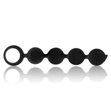 BLACK&SILVER - LENNON ROSARIO ANAL 4 ESFERAS SILICONA 15 CM