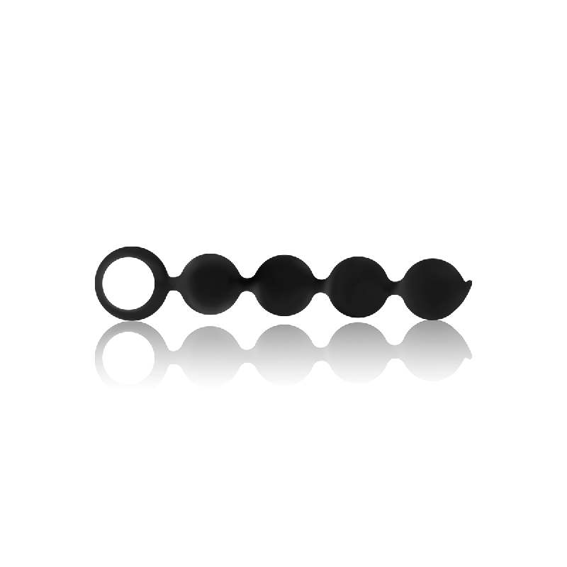 Black&Silver - Rosario Anale Lennon 4 Sfere In Silicone 15 Cm |