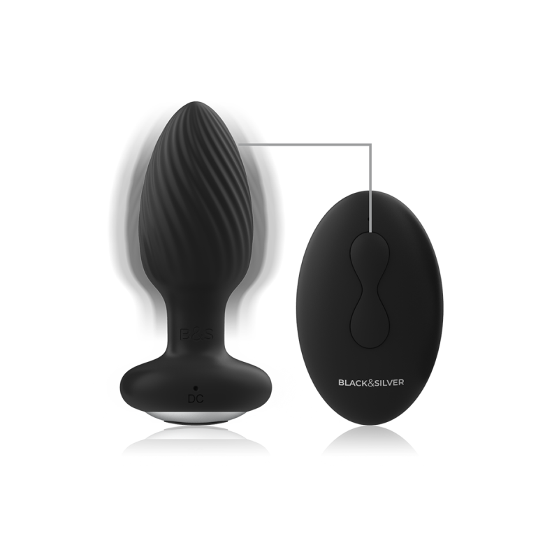 Black&Silver - Wells Plug Rotador Anal Silicona Control Remoto |
