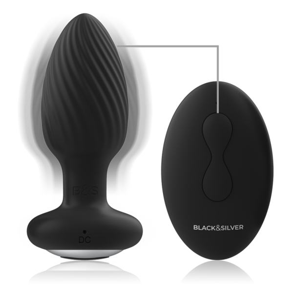 BLACK&SILVER - WELLS PLUG ROTADOR ANAL SILICONA CONTROL REMOTO
