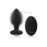 Black&Silver - Telecomando Rotatore Anale In Silicone Con Tappo