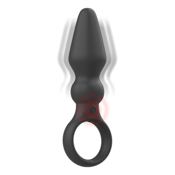 BLACK&SILVER - OZZY POTENTE VIBRADOR PLUG ANAL SILICONA