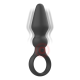 BLACK&SILVER - OZZY POTENTE VIBRADOR PLUG ANAL SILICONA