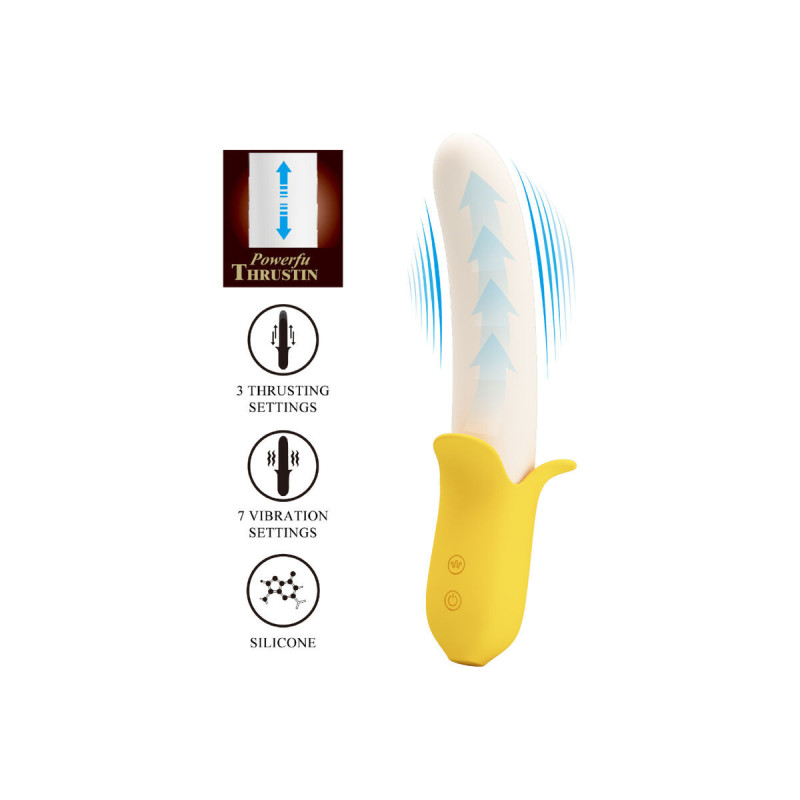Pretty Love - Banana Geek Super Power 7 Vibrations Up&Down Silicone