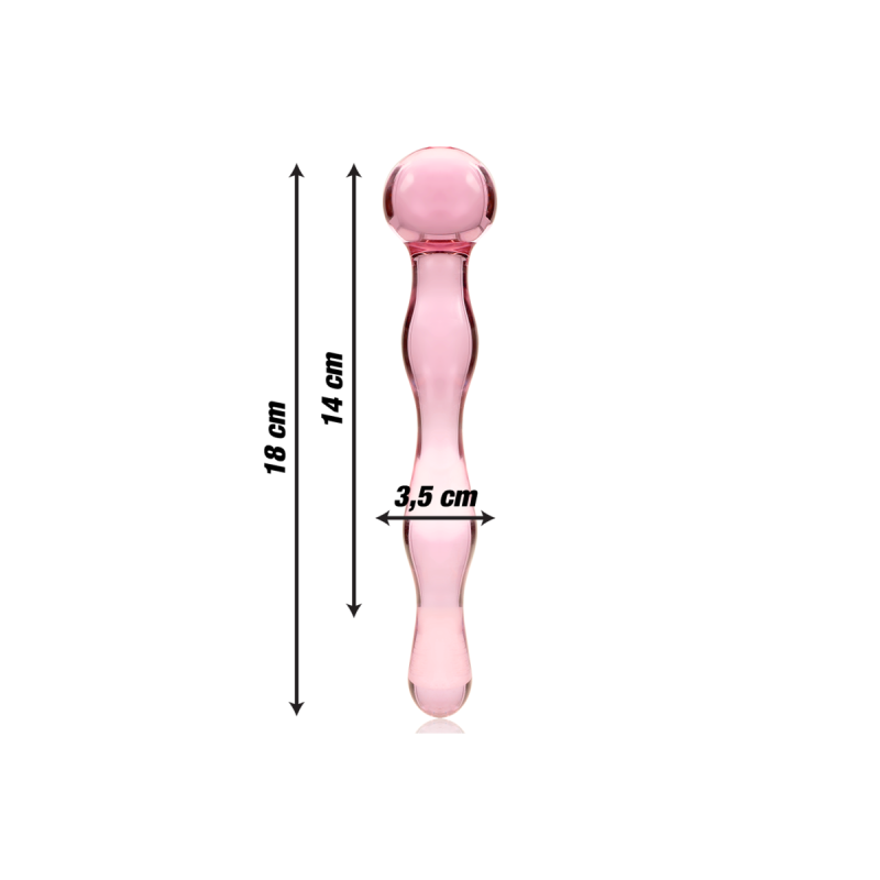 Nebula Series By Ibiza - Model 13 Dildo Borosilicate Glass Pink 18
