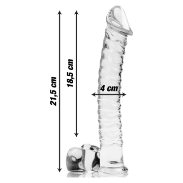 NEBULA SERIES BY IBIZA - MODELO 23 DILDO CRISTAL TRANSPARENTE 21.5 CM -O- 4 CM