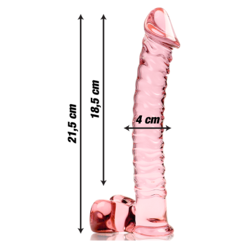 NEBULA SERIES BY IBIZA - MODELO 23 DILDO CRISTAL ROSA 21.5 CM -O- 4 CM