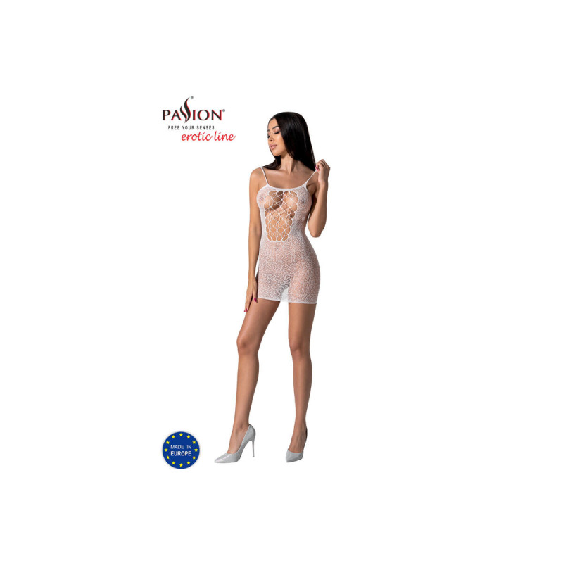 PASSION - BS096 WHITE BODYSTOCKING ONE SIZE - PASSION WOMAN BODYSTOCK…