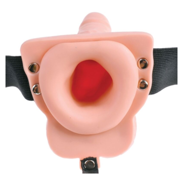 FETISH FANTASY SERIES - HARNAIS RÉGLABLE TÉLÉCOMMANDE PÉNIS RÉALISTE AVEC TESTICULES RECHARGEABLES ET VIBRATEUR 15 CM