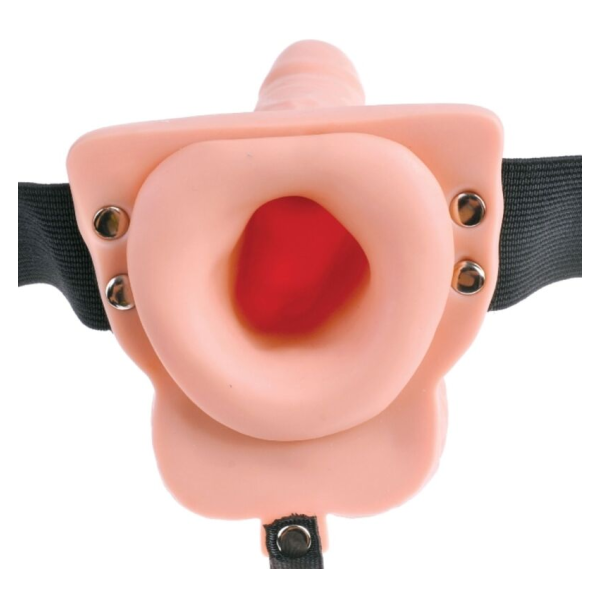 FETISH FANTASY SERIES - HARNAIS RÉGLABLE TÉLÉCOMMANDE PÉNIS RÉALISTE AVEC TESTICULES RECHARGEABLES ET VIBRATEUR 15 CM