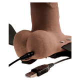 FETISH FANTASY SERIES - HARNAIS RÉGLABLE PÉNIS RÉALISTE AVEC TESTICULES RECHARGEABLES ET VIBRATEUR 15 CM