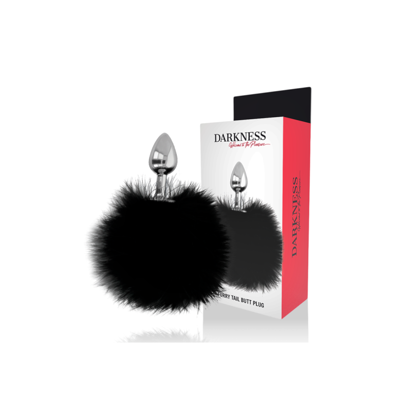 Darkness - Extra Buttplug Anal Con Cola Negro 7 Cm | Vybes.it