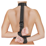 FETISH SUBMISSIVE BONDAGE - CONJUNTO DE SUJECIÓN PARA EL CUERPO DE CUELLO Y MUÑEQUERAS