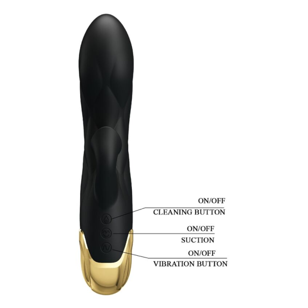 PRETTY LOVE - VIBRATORE DI LUSSO NERO RICARICABILE PLACCATO IN ORO