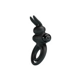 Pretty Love - Anneau De Lapin Vibrator Iii Pour Pénis Noir |