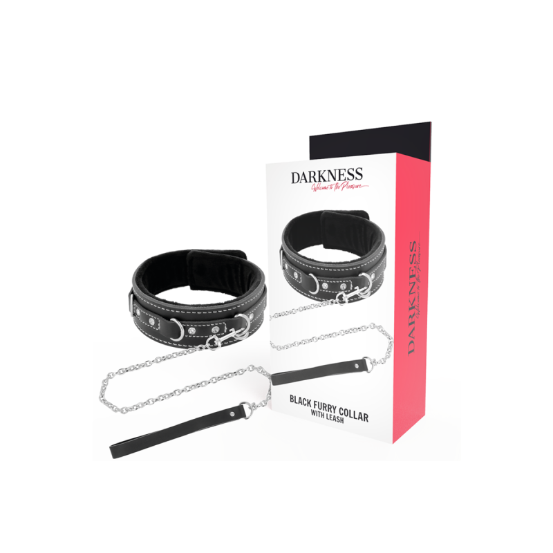 Darkness - Collier En Cuir De Haute Qualité Avec Laisse | Vybes.it