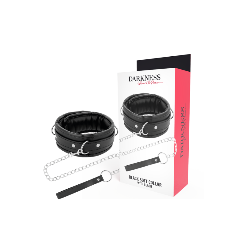Darkness - Collier En Cuir Souple Avec Chaîne | Vybes.it