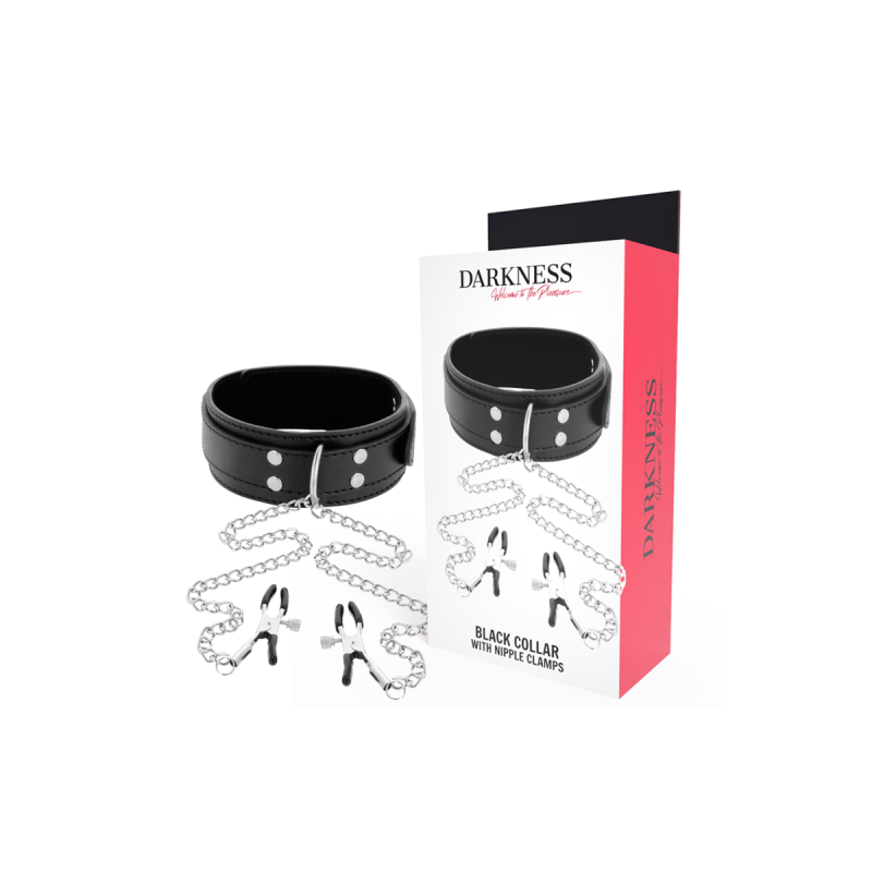 Darkness - Collar Con Pinzas Para Pezones Negro | Vybes.it