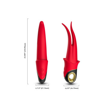 Armony - Vibrateur Shadow Double Tête Teasing Rouge | Vybes.it