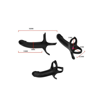 Armony - Dildo Con Anillo & Vibrador Control Remoto Negro | Vybes.it