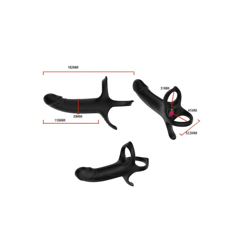 Armony - Dildo Con Anillo & Vibrador Control Remoto Negro | Vybes.it