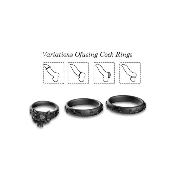 ARMONY - RINGS CALAVERA SILICONE BLACK - ARMONY FOR HIM - Cockrings w…