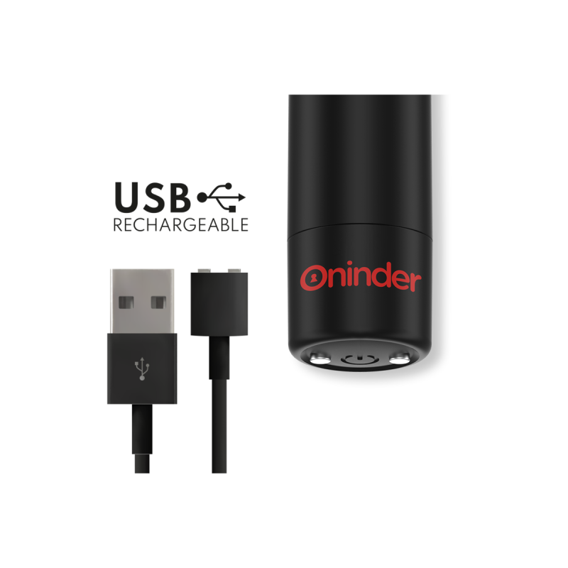 Oninder - Berlin Vibrateur Bullet Noir 9 Modes 8,5 X 2 Cm