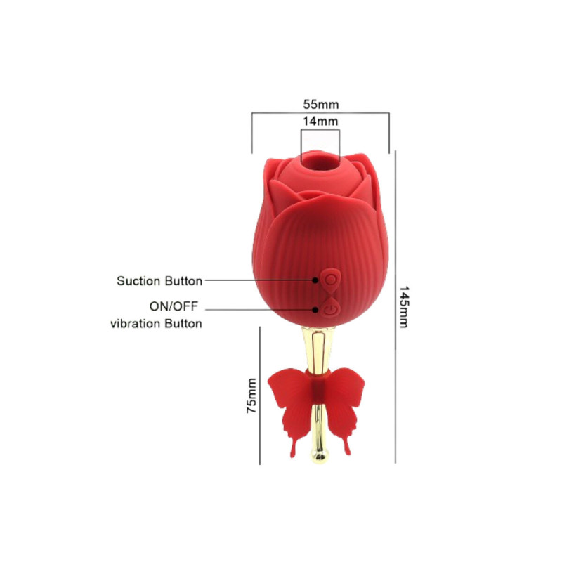 ARMONY - BUTTERFLY FLOWER SUCTION RED - ARMONY STIMULATORS - Air Stim…
