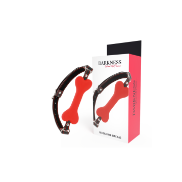 Darkness - Mordaza Silicona Hueso Rojo | Vybes.it