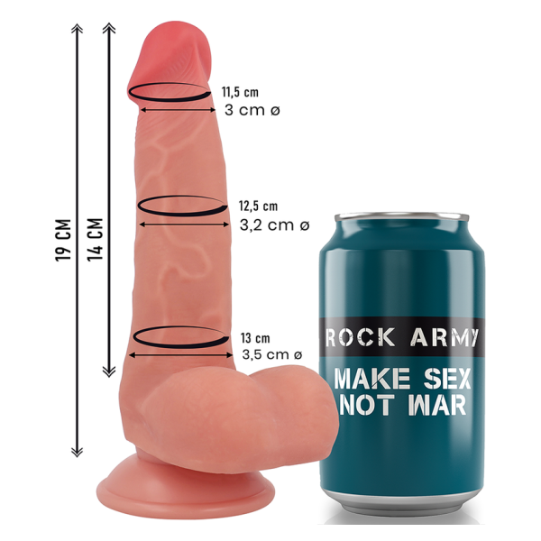 ROCKARMY - FOX DILDO REALISTA DDUAL DENSITY LIQUID SILICONE 19 CM -O- 3.2 CM