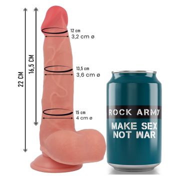 ROCKARMY - RANGER DILDO REALISTA DUAL DENSITY LIQUID SILICONE 22 CM -O- 3.6 CM