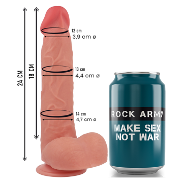 ROCKARMY - RAPTOR DILDO REALISTA DUAL DENSITY LIQUID SILICONE 24 CM -O- 4.4 CM